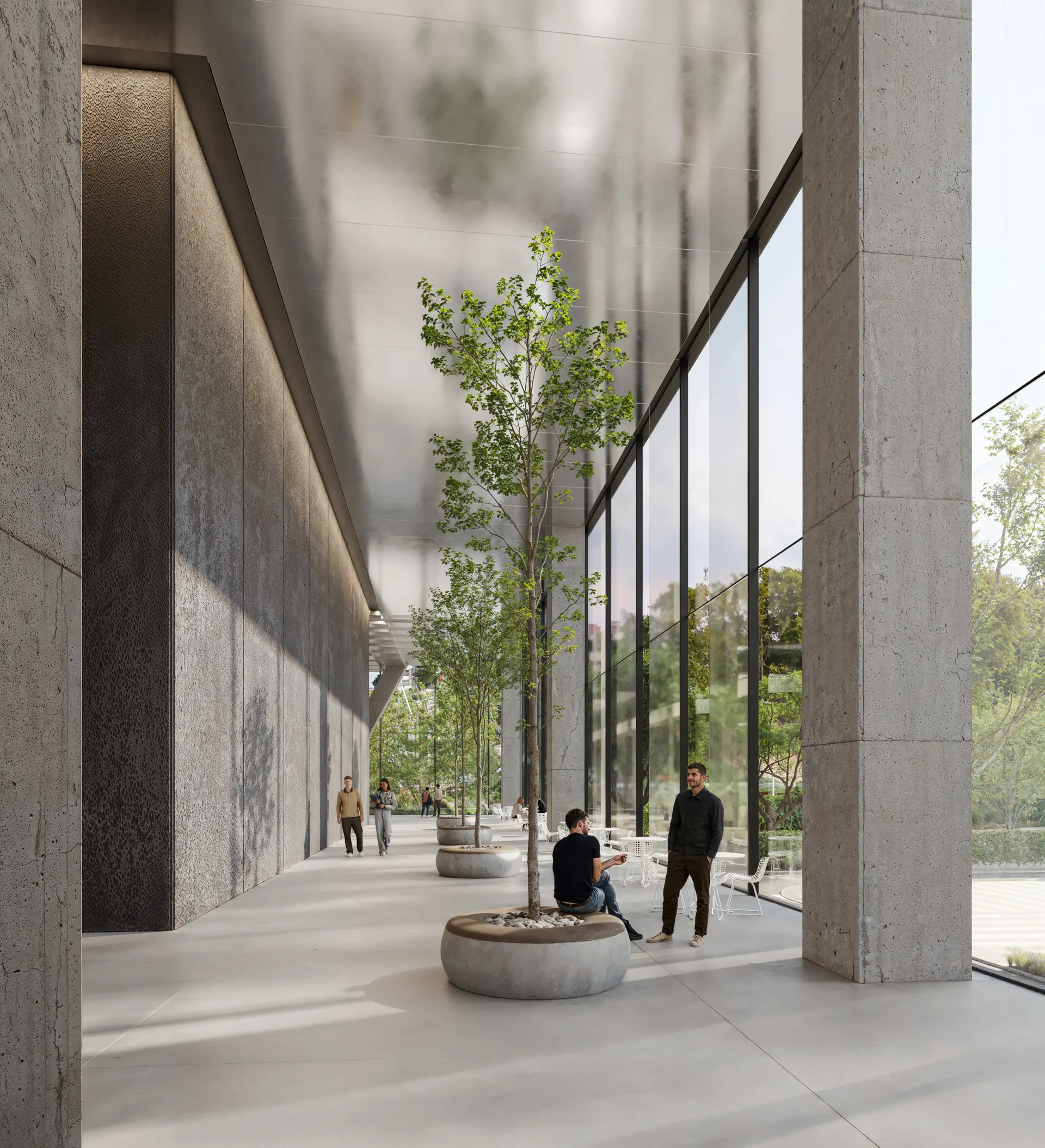 Detail, the elevated lobby, vertical